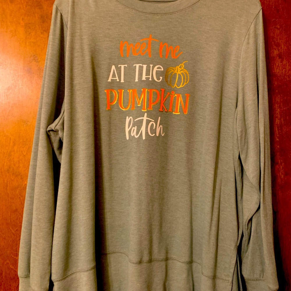 Postivitee Fall Pumpkin Patch long sleeve tee size 2x